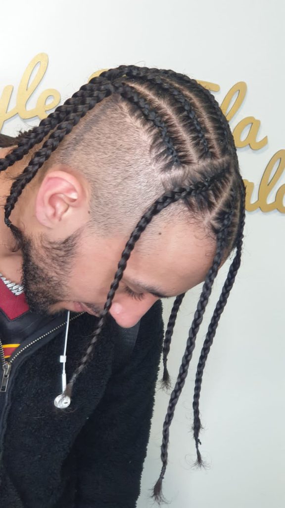 2 braids going back for men